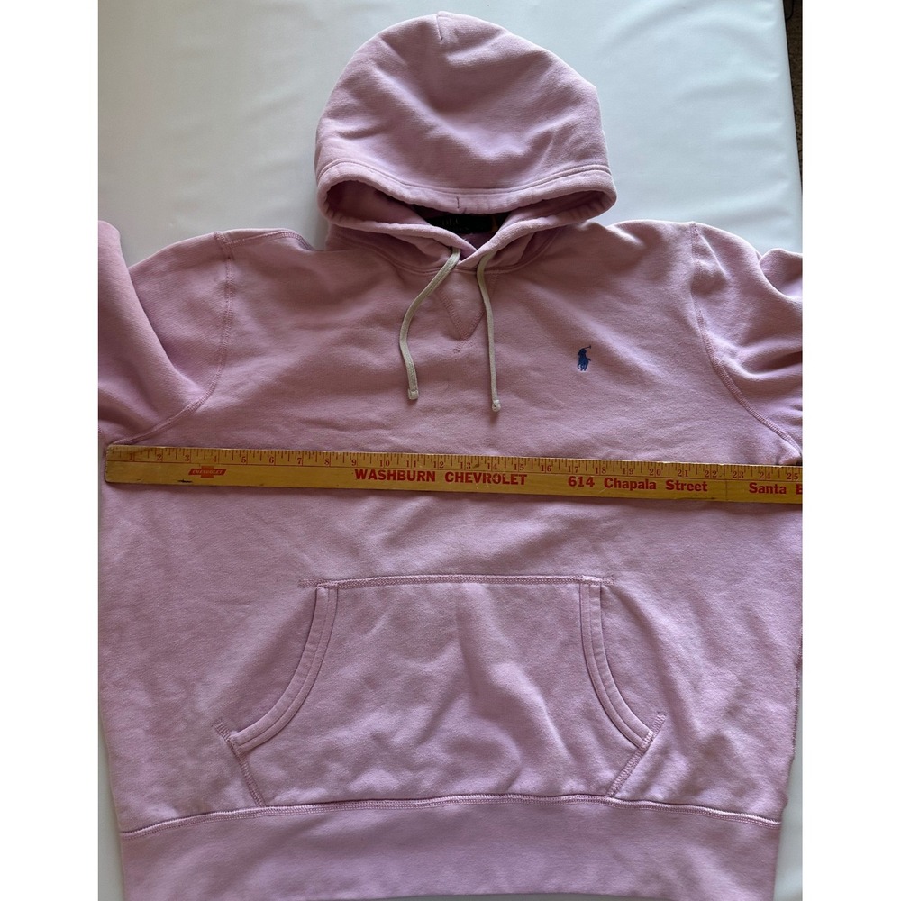 Polo Ralph Lauren Pink Pullover Hoodie Blue Pony Logo Women's Size XL - Picture 4 of 6